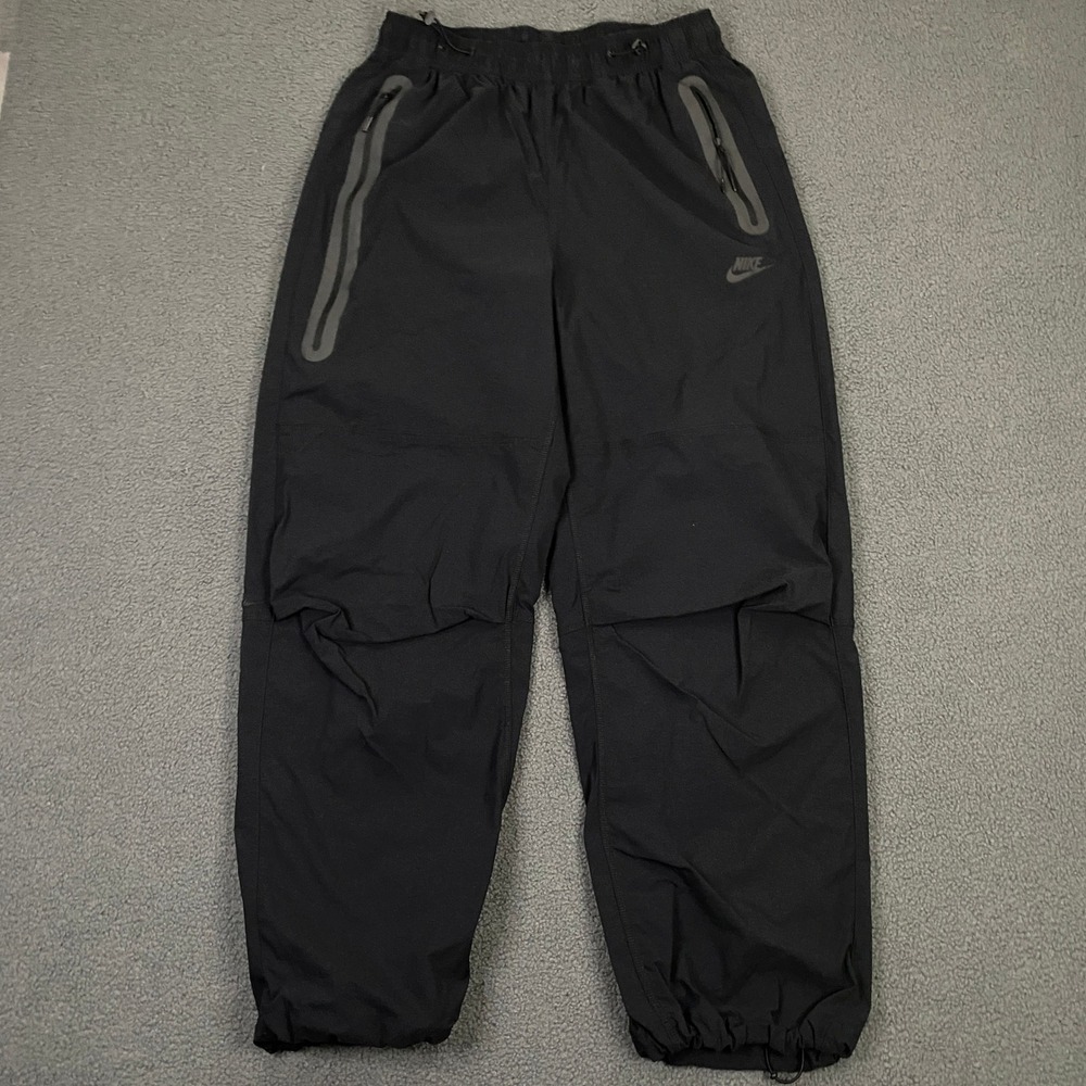 Nike Tech Woven Oversized Pants Men Medium Black Baggy Parachute Jogger Gorpcore